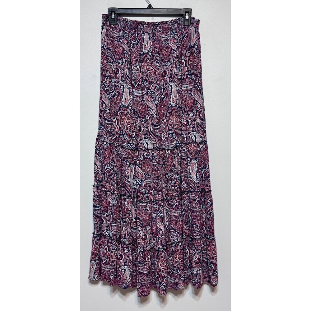 Paisley Maxi Skirt - Pink and Purple